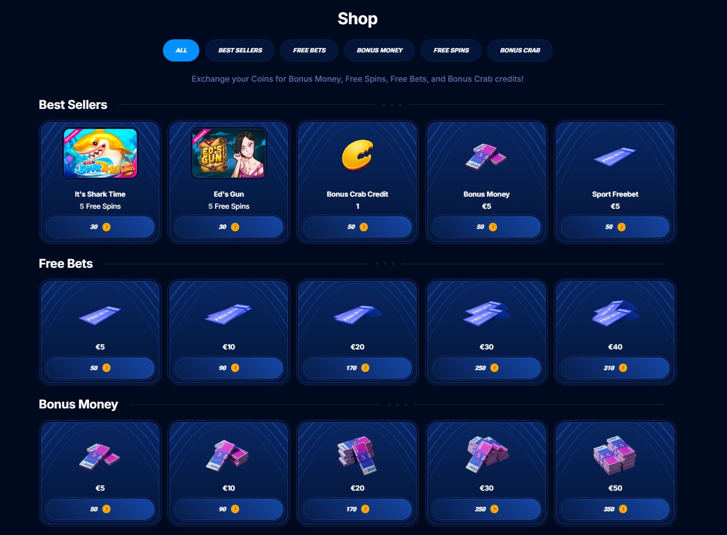 Boomerang Bonus Shop mit Prämien